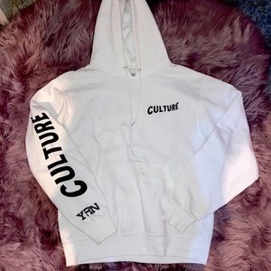 YRN culture white hoodie
